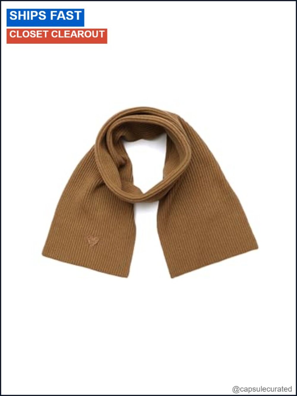 100% Wool Heart Logo Square Scarf for Women - Versatile One Size